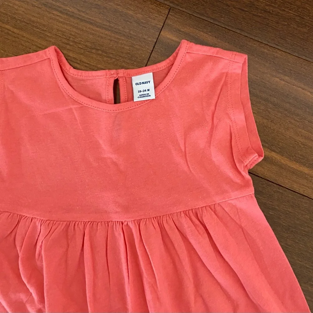 BNWT Old Navy Coral and Floral Kids Dress Duo - Picture 2 of 3